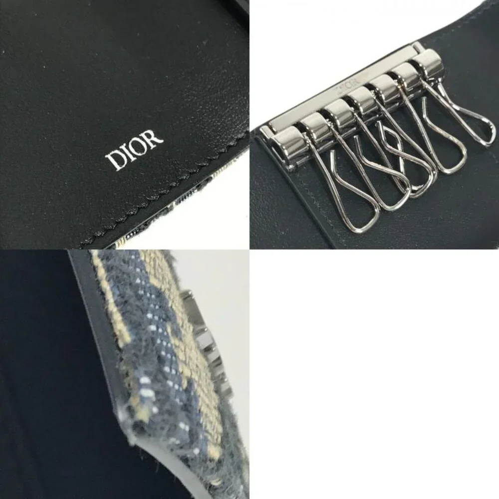 Dior Key Case Logo Oblique 6-carat Canvas Navy